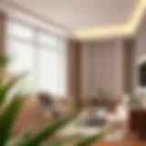 Modern Living Room with Stylish Drapery Elegant drapery in a modern living room