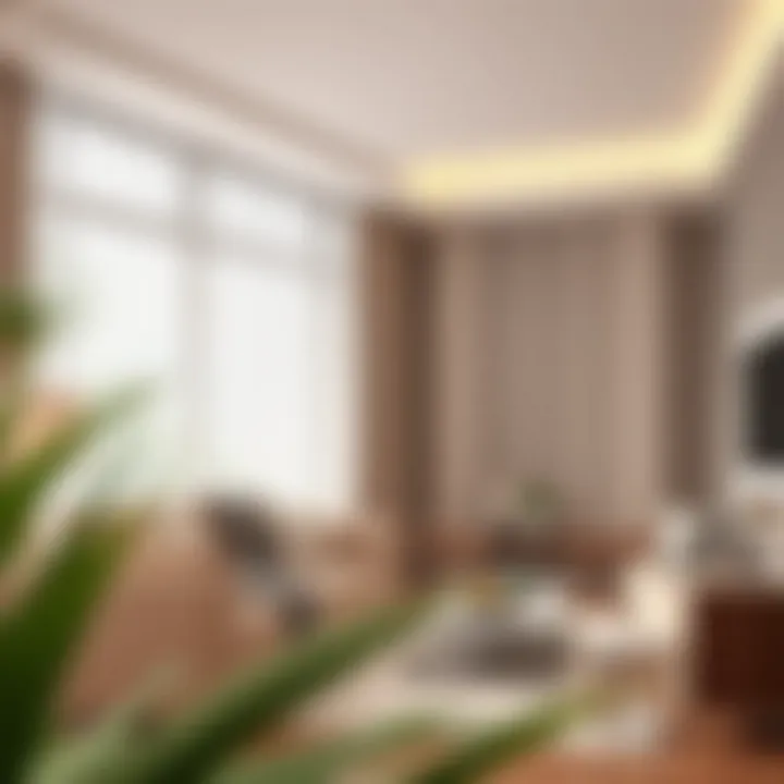 Modern Living Room with Stylish Drapery Elegant drapery in a modern living room