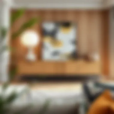 A modern sideboard in a stylish living room setting