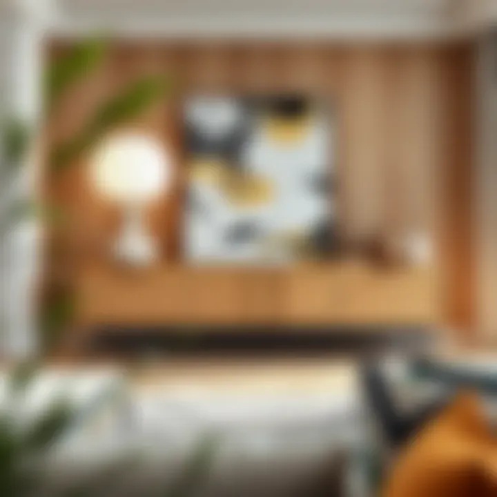 A modern sideboard in a stylish living room setting