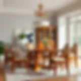 Elegant Wooden Dining Table A beautifully crafted wooden dining table with elegant detailing