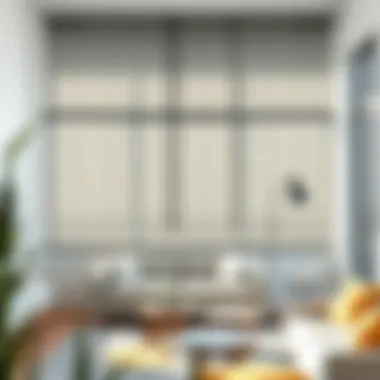 Stylish installation of tall blinds in a living room