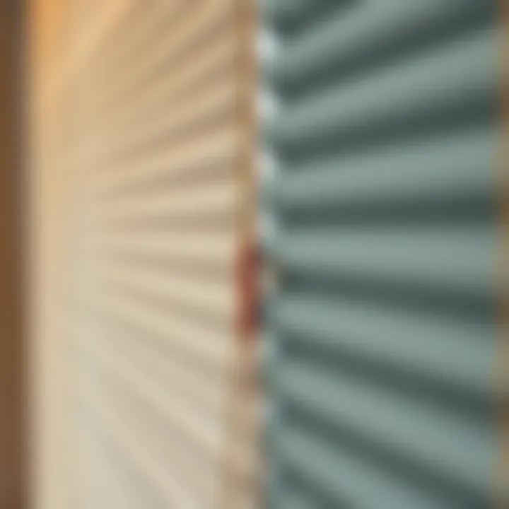 Close-up of unique materials used in tall blinds
