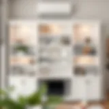 Stylish Integration of a 60-Inch White Shelf Elegant white shelf showcasing decorative items