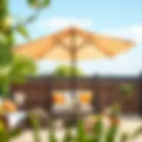 Stylish 8 ft patio umbrella enhancing outdoor ambiance
