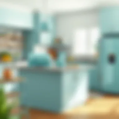 Coordinated Teal Appliances Creating a Cohesive Look Teal appliances arranged on a kitchen island