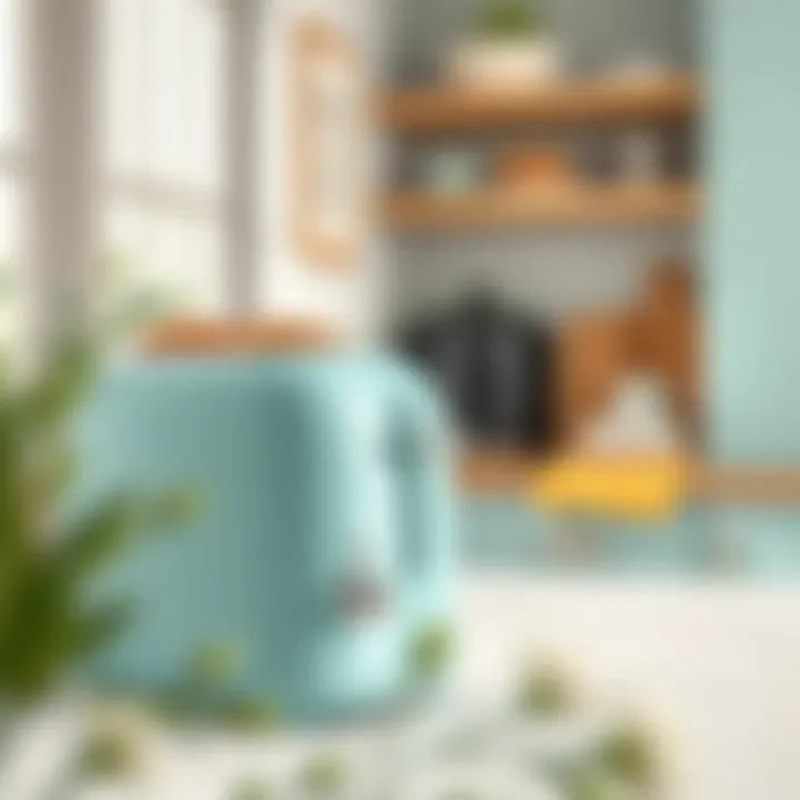 Charming Teal Toaster Complementing Interior Design Teal toaster blending with kitchen decor