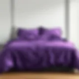 Elegant purple duvet cover on a minimalist bed