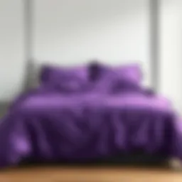 Elegant purple duvet cover on a minimalist bed