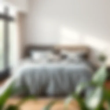 Gray duvet cover complementing a modern bedroom