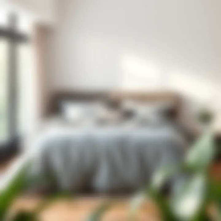 Gray duvet cover complementing a modern bedroom