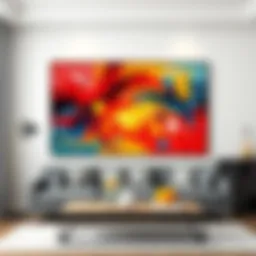Contemporary abstract wall art featuring vibrant colors