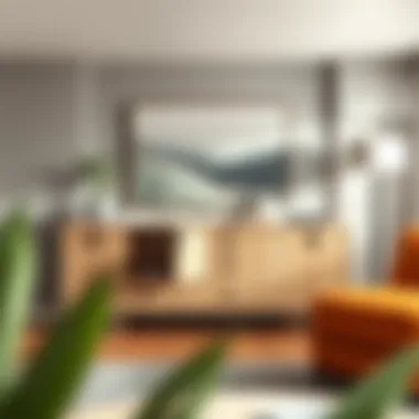 Unfinished Buffets in Contemporary Interiors A modern interior featuring an unfinished buffet as a focal point.