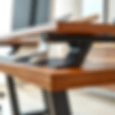 Ergonomic Design Aspects Close-up of ergonomic features on a 2-tiered desk