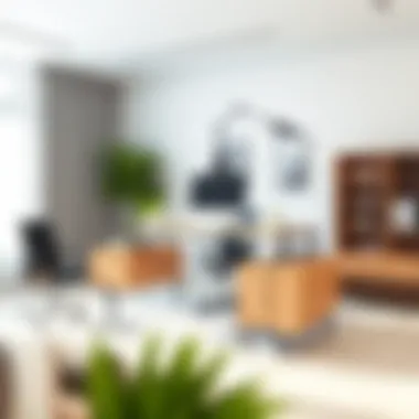 Modern Office Aesthetics with 2-Tiered Desk Stylish 2-tiered desk in a modern office environment