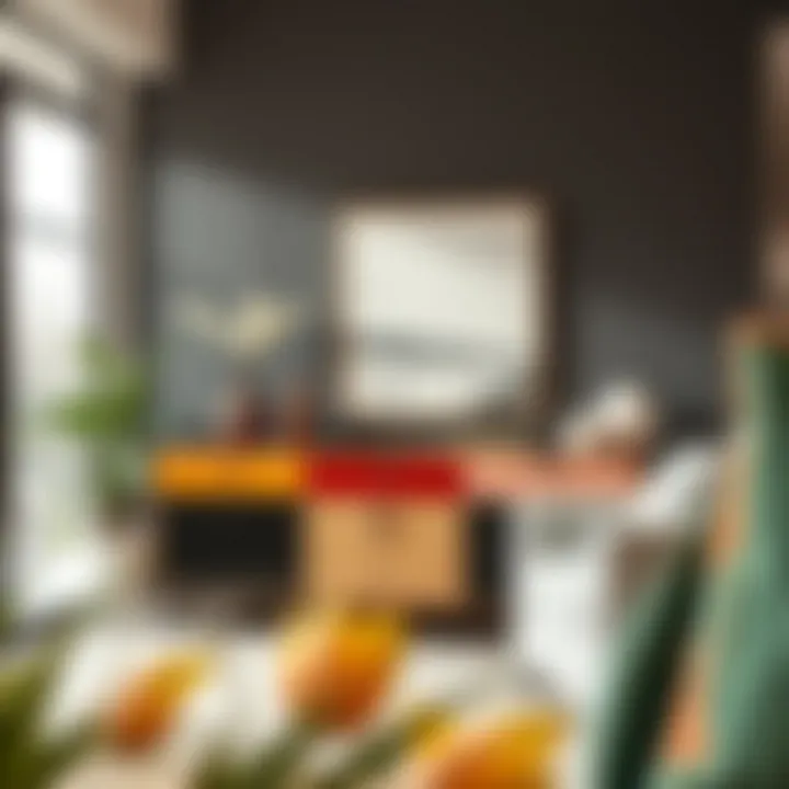 Current Trends in Multi-Colored Buffets Trendy multi-colored buffet in a contemporary living space