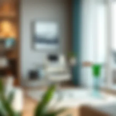 Glass Desk in Modern Interiors Glass desk integrated into contemporary interior