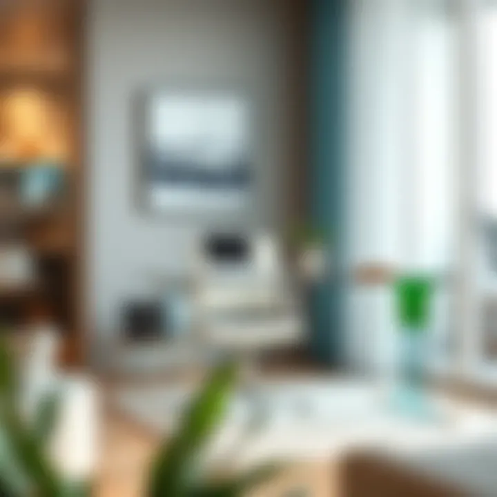 Glass Desk in Modern Interiors Glass desk integrated into contemporary interior