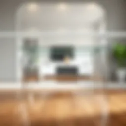 Elegant glass desk showcasing modern design