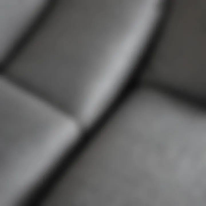 Close-up view of the fabric texture of Kasan Gray sectional