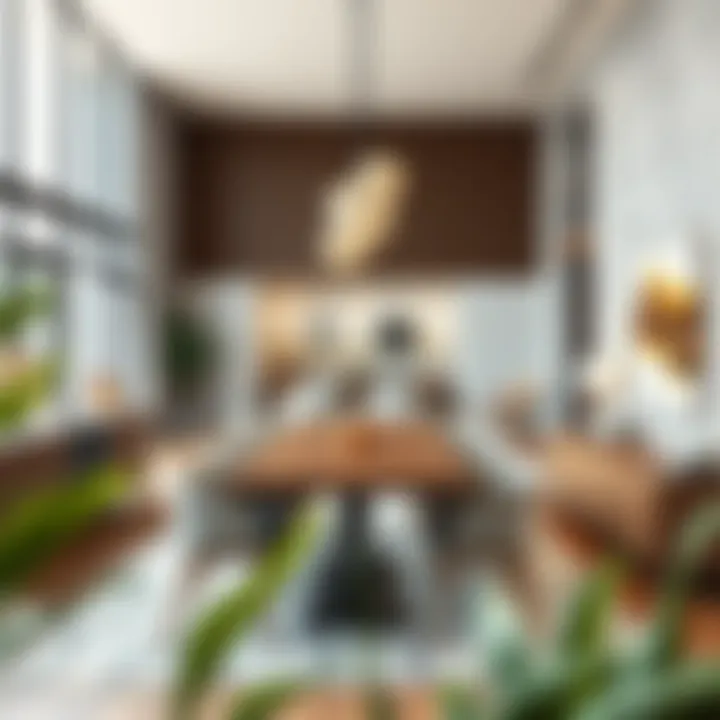 Stylish decor blending dining and living areas harmoniously