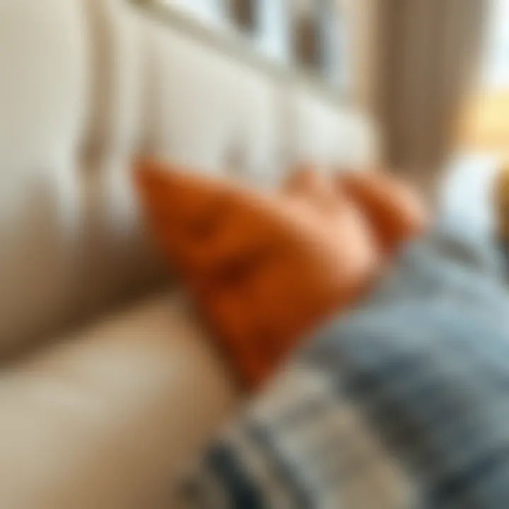 Close-up of materials used in stylish headboards