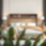 Elegant storage headboard in a modern bedroom setting