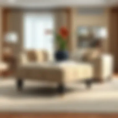 Elegant footstool used as a decorative accent in interior design