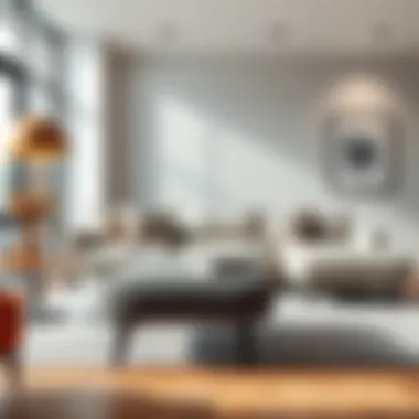 Stylish footstool in a modern living room setting