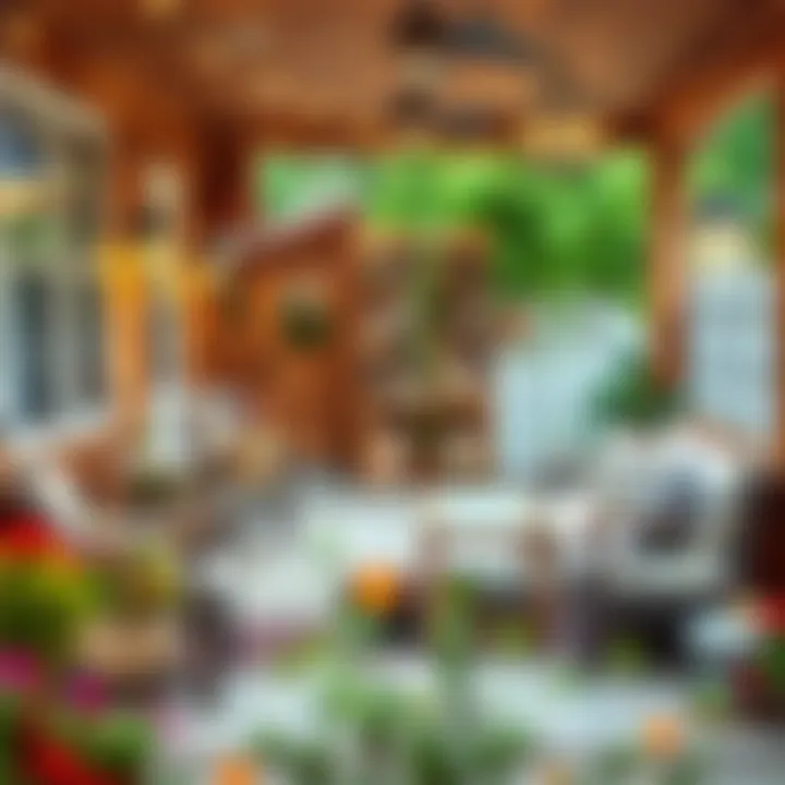 Cozy outdoor space with a rustic porch set