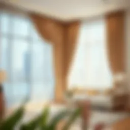 Elegant draping of 52 x 120 curtains in a modern living room