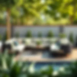 Stylish outdoor sectional sofa arrangement