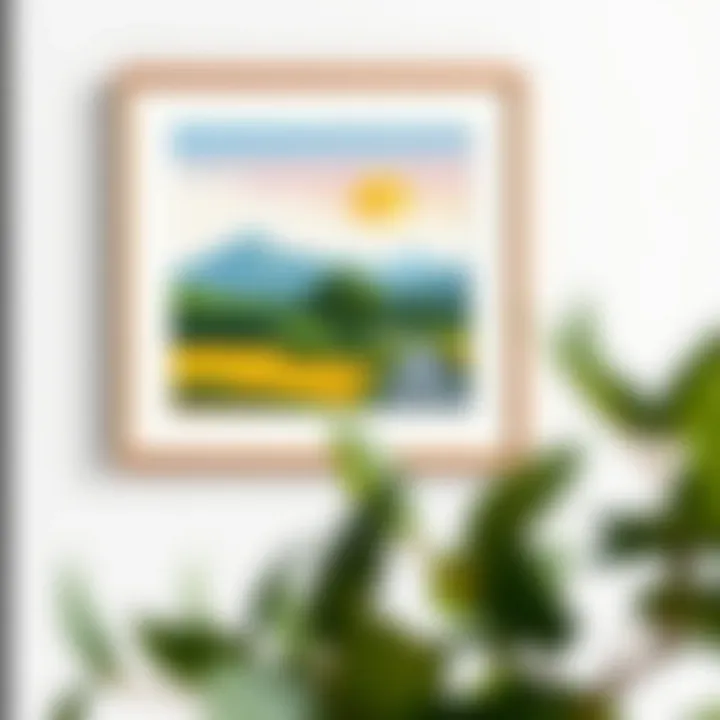 A stylish 15x21 cm frame showcasing a vibrant landscape artwork.