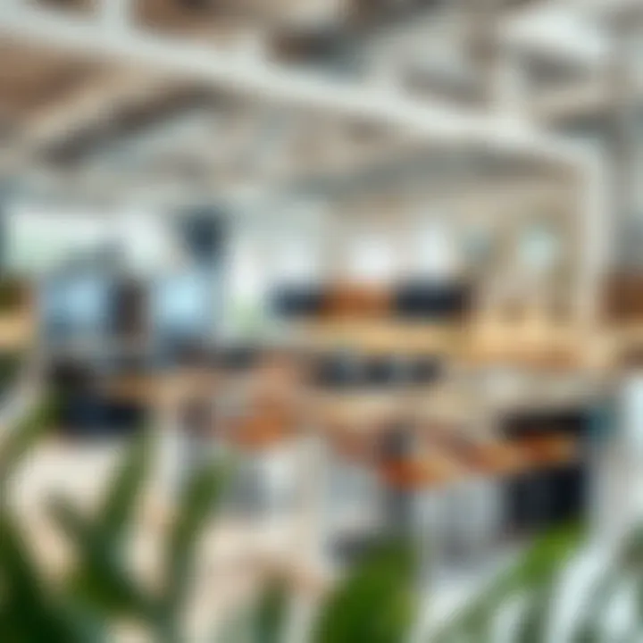 Various styles of extendable breakfast bar tables displayed in a showroom