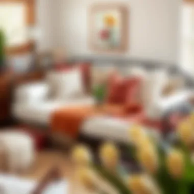 Cozy full size mattress daybed styled with decorative pillows and throws