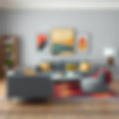 Grey Furniture Harmonizing with Colorful Accents Grey furniture harmonizing with colorful accents