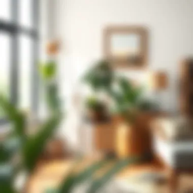 Indoor Aesthetic with Wrought Iron Plant Stand Stylish indoor setting featuring a wrought iron plant stand