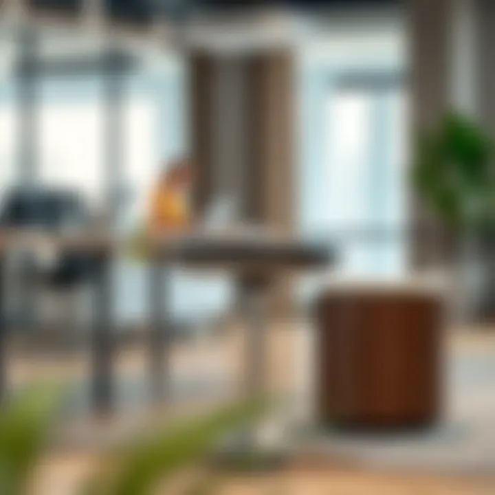 Sleek design of a padded desk stool in a modern office setting