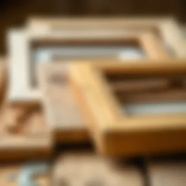 Close-up of materials used in crafting rustic frames