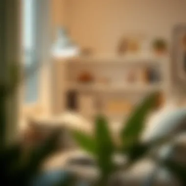 Stylish white clip-on lamp illuminating a cozy reading nook