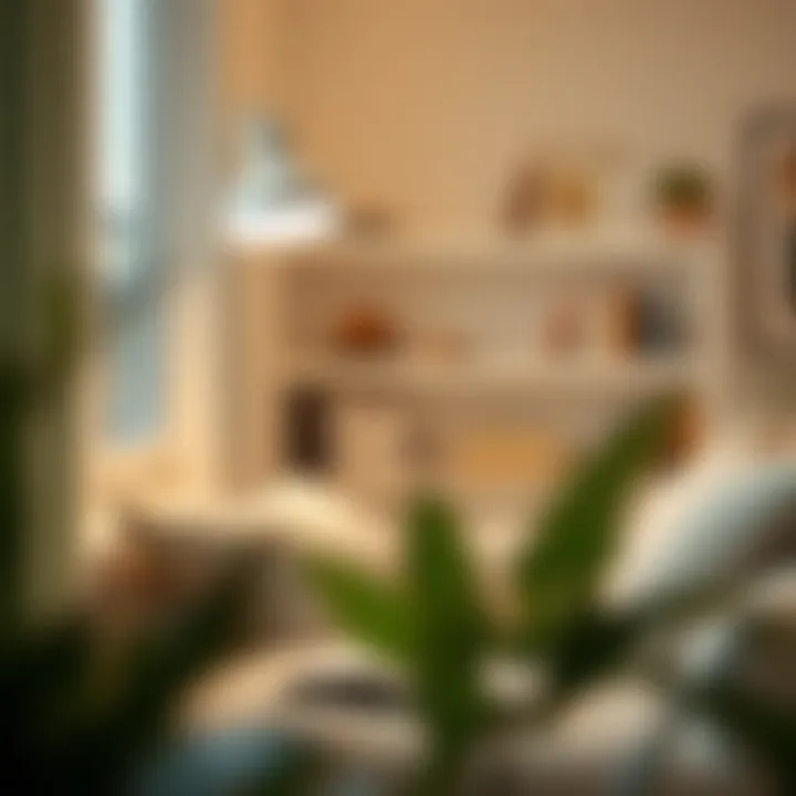 Stylish white clip-on lamp illuminating a cozy reading nook