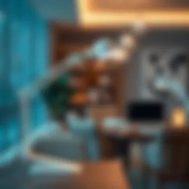 Versatile white clip-on lamp used in various professional settings