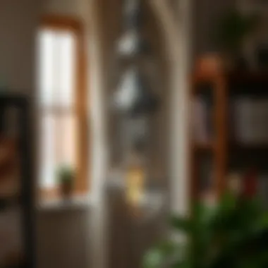 An industrial-style floor lamp made with metal and Edison bulbs