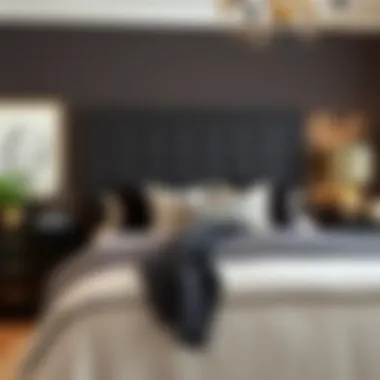 Perfect Pairings: Black Headboard and Bedroom Decor Black queen bed headboard paired with complementary decor elements