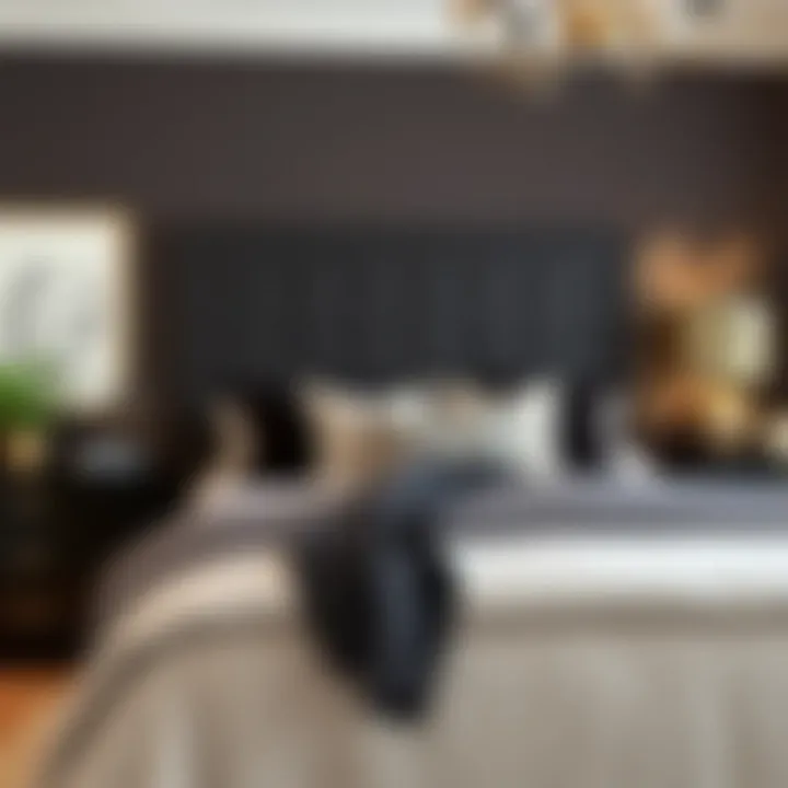 Perfect Pairings: Black Headboard and Bedroom Decor Black queen bed headboard paired with complementary decor elements