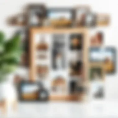 Elegant arrangement of a collage frame showcasing diverse photographs