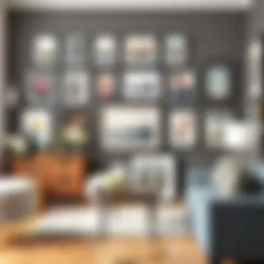 Stylish display of collage frames harmonizing with various decor styles