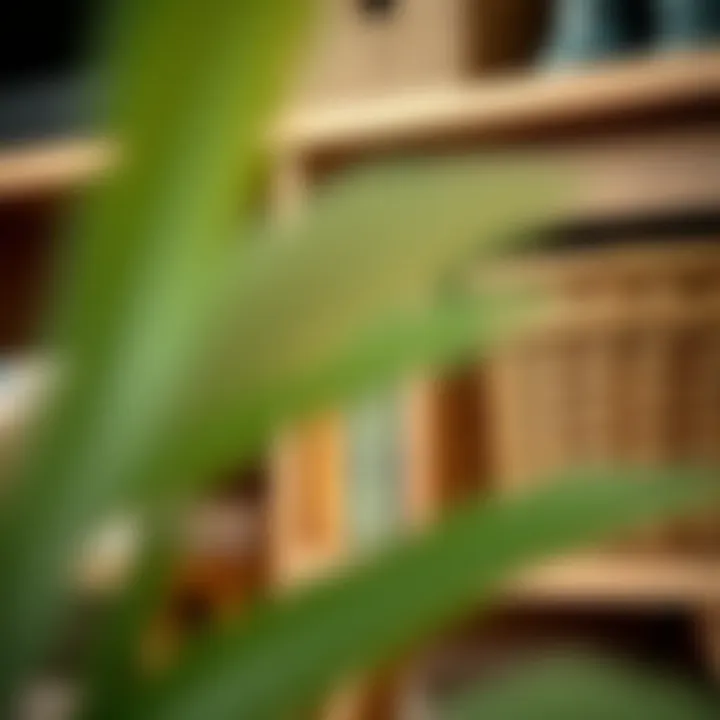 Detail of Basket Storage in Wooden Stand Close-up view of basket storage in a wooden TV stand