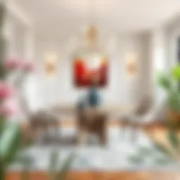 Elegant round dining set in a chic modern dining room