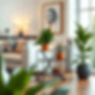 Modern Aesthetic with Metal Plant Cart Elegant metal plant cart enhancing a modern living space